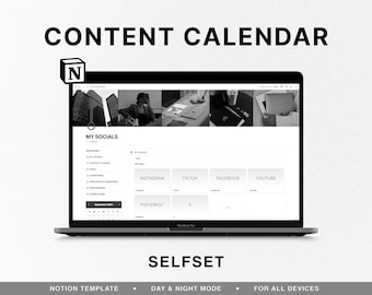 Notion Social Media Planner, Digital Content Creator Template, Content Calendar, Notion Template Instagram, TikTok, Youtube Facebook Planner