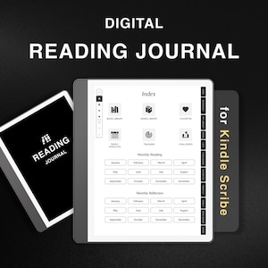 Kindle Scribe Reading Journal, Recensione libri e Tracker biblioteca, Registro lettura, Scaffale digitale, Pianificatore lettura, Modello di lettura Book Tracker