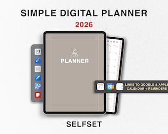 2026 Simple Digital Planner | iPad Planner | 2026 Daily, Weekly & Monthly Planner | Dated Digital Planner | GoodNotes Planner