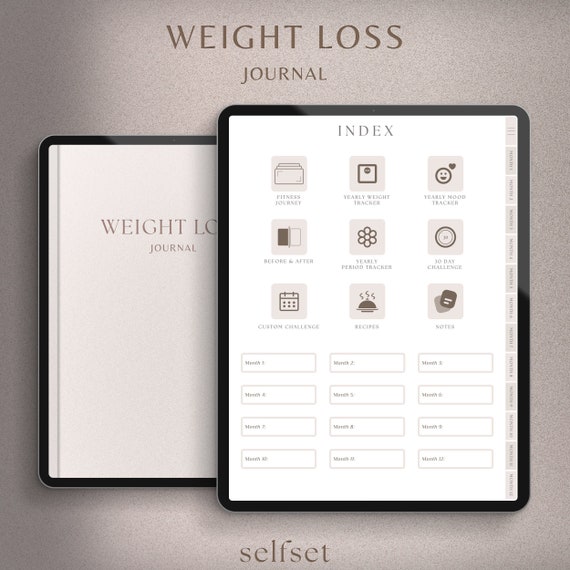 Weight Loss Journal | Digital Planner | GoodNotes Planner | iPad Planner | Fitness Planner | Workout Planner | Meal Planner | Weight Tracker