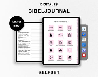 Deutsches Digitales Bibeljournal, Studienbibel, Lutherbibel 1912, Journaling-Bibel, Altes und Neues Testament, Bibel-Notizbuch für Goodnotes
