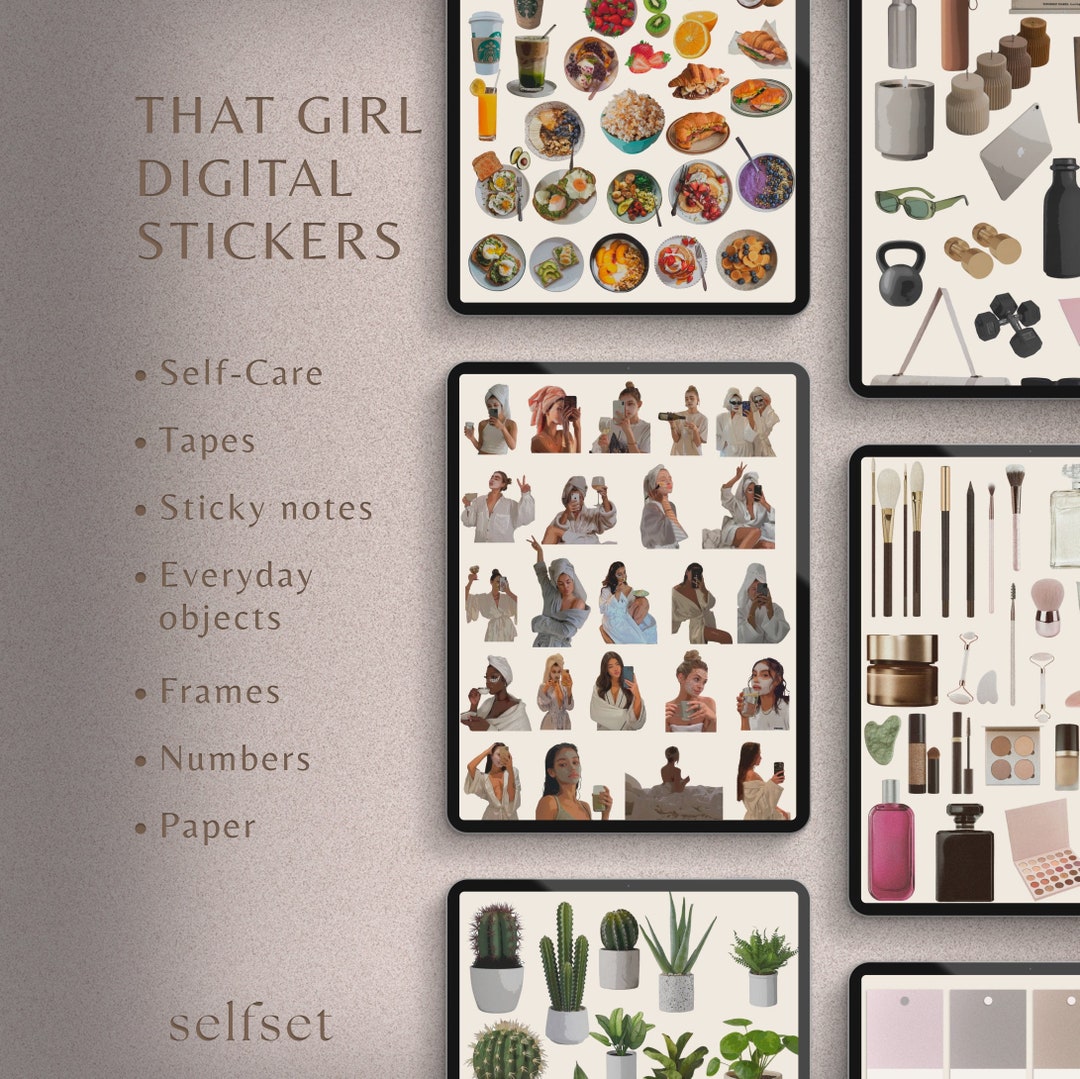 That Girl Aesthetic DIGITAL STICKERS Goodnotes Stickers Digital Planner