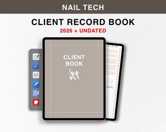 Digital Client Record Book 2026 for Nail Tech, Goodnotes Undated Client Tracker, Nail Tech Appointment Book Nail Tech Client Record