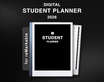 2026 Student Planner for reMarkable 2, Undated Planner, Hyperlinked Academic Planner, College Planner, Study Templates, Assignment