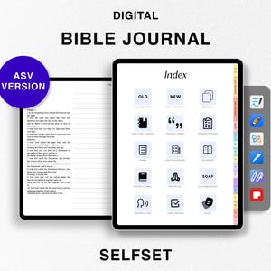 Digital Bible Journal, Study Bible, American Standard Version Journaling Bible ASV, Old New Testament, Bible Study Notebook for Goodnotes