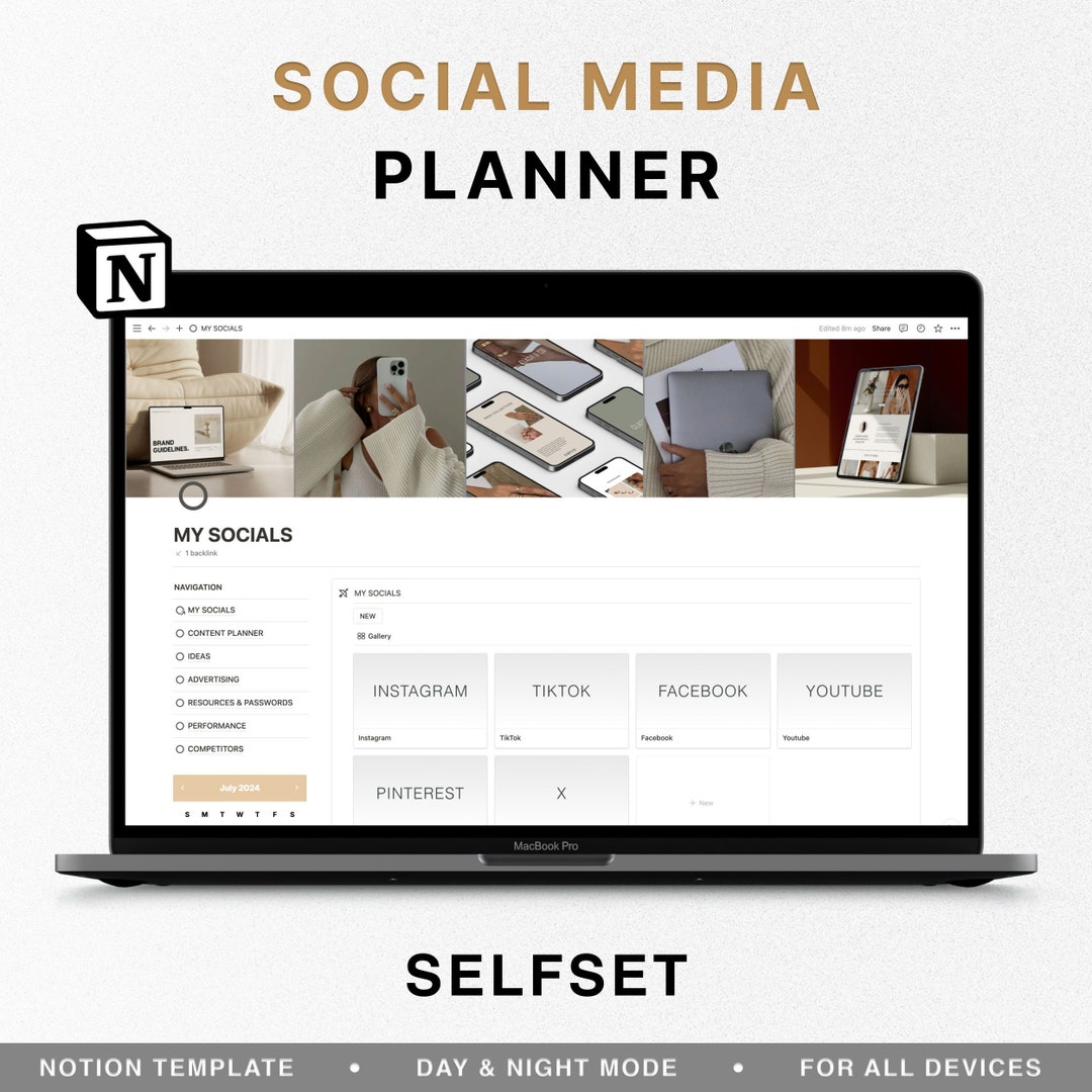 Notion Template Social Media Planner, Digital Content Creator Template ...