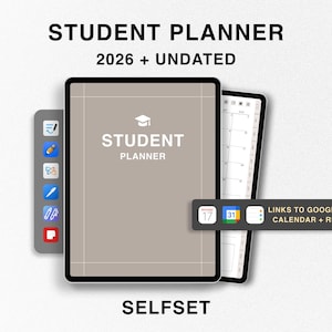 2026 student planner, iPad planner, digitale GoodNotes planner, academische planner, college planner, de ultieme bundel met studiesjablonen