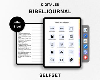 Deutsches Digitales Bibeljournal, Studienbibel, Lutherbibel 1912, Journaling-Bibel, Altes und Neues Testament, Bibel-Notizbuch für Goodnotes
