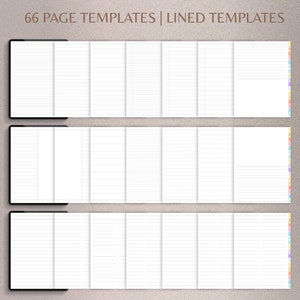 May include: 66 Page Templates | Lined Templates. A set of 66 lined pages, perfect for journaling, note-taking, or creating a custom planner.