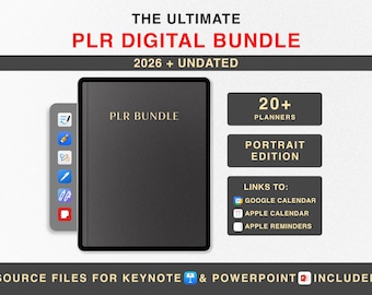 PLR 2026 Digital Planner Templates for GoodNotes, PLR Digital Bundle, Master Resell Rights Commercial License, Editable Life Planner