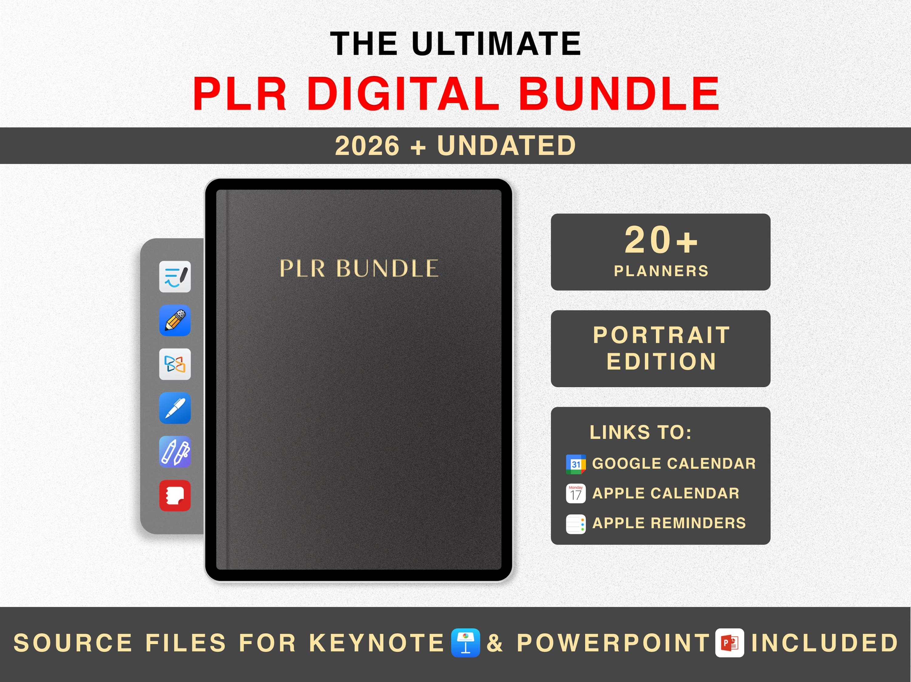 PLR 2026 Digital Planner Templates for Goodnotes, PLR Digital Bundle ...