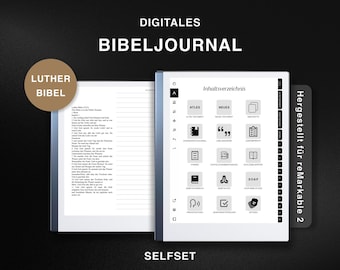 Deutsches Digitales Bibeljournal, Studienbibel, Lutherbibel 1912, Journaling-Bibel, Altes Neues Testament, Bibel-Notizbuch für Remarkable 2