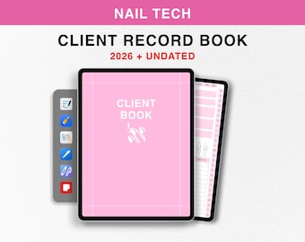 Digital Client Record Book 2026 for Nail Tech, Goodnotes Undated Client Tracker, Nail Tech Appointment Book Nail Tech Client Record