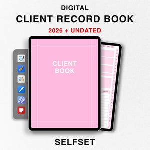 Digital Client Record Book 2026 for Goodnotes, 2026 + Undated Client Tracker, Beauty Salon Appointment Book, Hair Nail Lashes