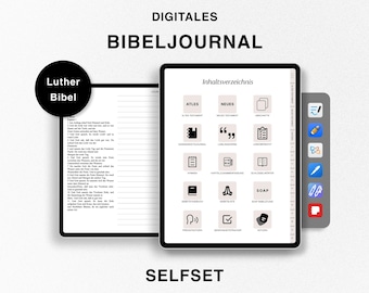 Deutsches Digitales Bibeljournal, Studienbibel, Lutherbibel 1912, Journaling-Bibel, Altes und Neues Testament, Bibel-Notizbuch für Goodnotes