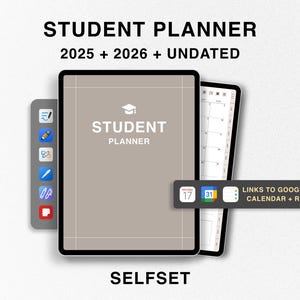 2025 + 2026 Student Planner, iPad Planner, Digital GoodNotes Planner, Academic Planner, College Planner, The Ultimate Study Templates Bundle