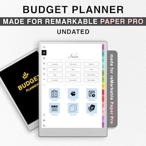 Budgetplaner für reMarkable Paper Pro, Color Templates, Color Templates für reMarkable Paper und Spending Tracker