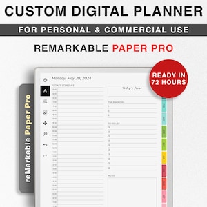 Planner digitale PERSONALIZZATO per reMarkable Paper Pro, Planner datato 2025 2026 senza data, Planner modificabile PLR per reMarkable MRR Licenza commerciale