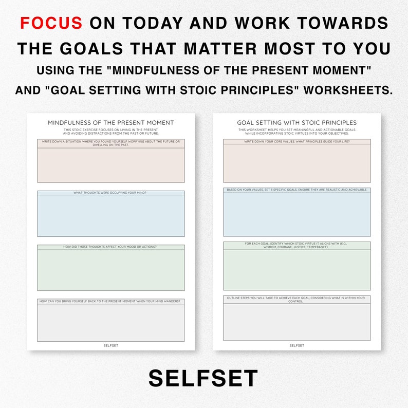 Stoicism Worksheet.pdf Printable Stoic Journal, Focus Journal, Control Emotions, Mindfulness ...