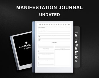 reMarkable 2 Manifestation Journal, Law of Attraction, Manifesting Journal, Spiritual, Gratitude, Wellness, Affirmation, Daily, Undated