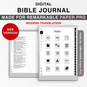 Bible Journal for reMarkable Paper Pro, Study Bible BSB, Berean Standard Version Journaling Bible BSB, Old New Testament, Bible Notebook