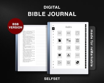 Bible Journal for reMarkable 2, Study Bible BSB, Berean Standard Bible Version Journaling Bible BSB, Old New Testament, Bible Study Notebook