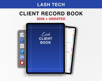 Digital Client Record Book 2026 for Goodnotes, Undated Client Tracker, Beauty Salon Appointment Book, Lash Client Book, Lash Record