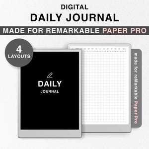 Diario giornaliero per reMarkable Paper Pro, Quaderno digitale, Diario per reMarkable Pro, Quaderno giornaliero, Diario digitale a righe, grafico, punteggiato, vuoto