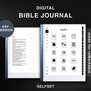 Bible Journal for reMarkable 2, Study Bible ASV, American Standard Version Journaling Bible ASV, Old New Testament, Bible Study Notebook