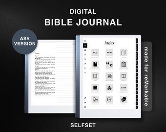 Bible Journal for reMarkable 2, Study Bible ASV, American Standard Version Journaling Bible ASV, Old New Testament, Bible Study Notebook