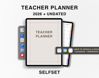 2026 Digital Teacher Planner, Dated + Undated Lesson Planner, Academic Planner, Homeschool Planner Goodnotes Planner Teaching Planner