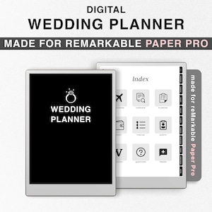 Hochzeitsplaner für reMarkable Paper Pro, Hochzeitsplaner für reMarkable Pro, Checkliste, Reiseplan, Hochzeitsbudget, Hyperlink, Honeymoon