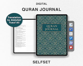 Digitales Koran Journal, Koran Studie, Übersetzung von Abdullah Yusuf Ali, Ramadan Planer, Koran Studie Notizbuch für Goodnotes, Sure Studium