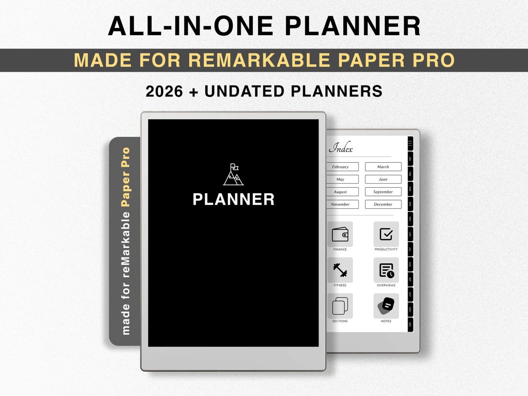 2026 Planner for Remarkable Paper Pro, Undated Templates for Remarkable ...