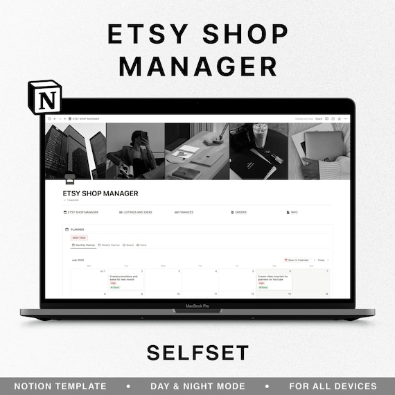 Etsy Shop Notion Planner, Etsy Seller Planner for Notion, Digital Small Business Planner, Notion Template, Order, Finance, Client Tracker,