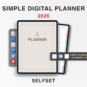 2026 Simple Digital Planner | iPad Planner | 2026 Daily, Weekly & Monthly Planner | Dated Digital Planner | GoodNotes Planner