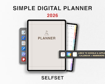 2026 Simple Digital Planner | iPad Planner | 2026 Daily, Weekly & Monthly Planner | Dated Digital Planner | GoodNotes Planner