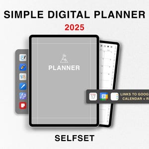 2025 Simple Digital Planner | iPad Planner | 2025 Daily, Weekly & Monthly Planner | Dated Digital Planner | GoodNotes, Notability Planner