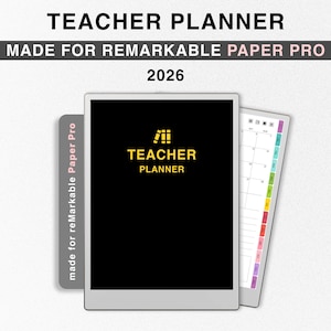 2026 Teacher Planner for reMarkable Paper Pro, Color Templates for reMarkable Pro Homeschool Planner Academic Planner Lesson Planner