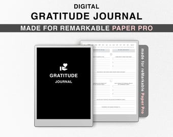 Gratitude Journal for reMarkable Paper Pro, Wellness Journal Mindfulness Journal Self-Care Journal Daily Journal Hyperlinked Undated Journal