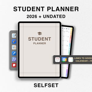 2026 studentplanner, iPad-planner, digitale GoodNotes-planner, collegeplanner, academische planner, bundel met ultieme studiesjablonen