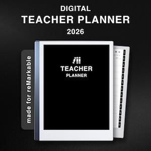 2026 Digitale lerarenplanner voor reMarkable 2, lesplanner, planner academische productiviteit, thuisonderwijs, sjablonen voor reMarkable