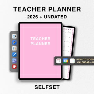 Planificador digital para docentes 2026, planificador de lecciones con y sin fecha, planificador académico, planificador de educación en el hogar, planificador de Goodnotes, planificador de enseñanza