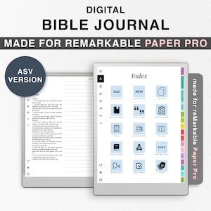 Bible Journal for reMarkable Paper Pro, Study Bible ASV, American Standard Version Journaling Bible ASV, Old New Testament, Bible Notebook