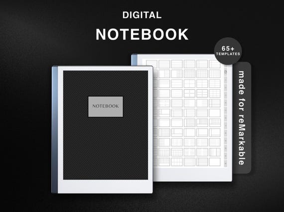 Notebook for reMarkable 2, 65+ Page Templates, Digital Notebook, Hyperlinked Note Taking Template, Dotted, Lined, Grid, Cornel, Student