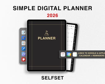 2026 Simple Digital Planner | iPad Planner | 2026 Daily, Weekly & Monthly Planner | Dated Digital Planner | GoodNotes Planner
