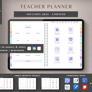 Digital Teacher Planner DATED 2024 + UNDATED Lesson Planner, Academic Planner, Homeschool Planner, Goodnotes Template, Teaching Ipad Planner