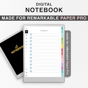 Quaderno per reMarkable Paper Pro, oltre 65 modelli di pagina, quaderno a colori per reMarkable Pro, con collegamento ipertestuale, punteggiato, a righe, a griglia, a forma di corniolo, grafico