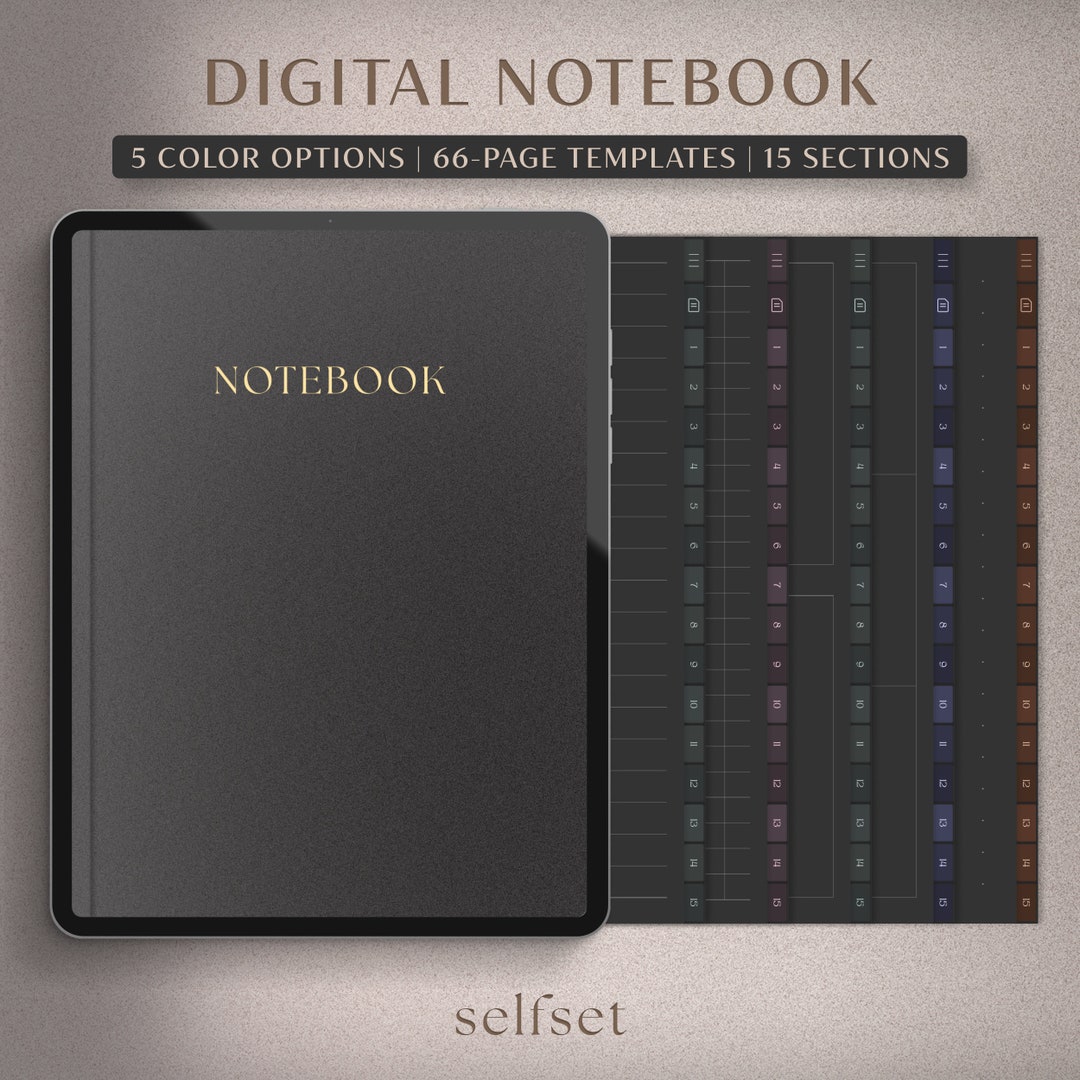 Digital Notebook | Goodnotes Notebook, Student Notebook, Dark Notebook ...