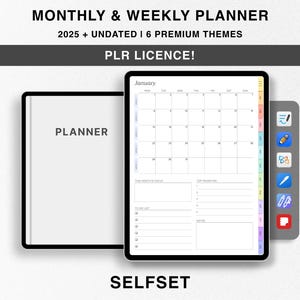PLR Einfacher Digitaler Planer, 2025 Planer, Undatierter Planer, GoodNotes Planer, Minimalistischer Planer, Monatsplaner, Wochenplaner, iPad